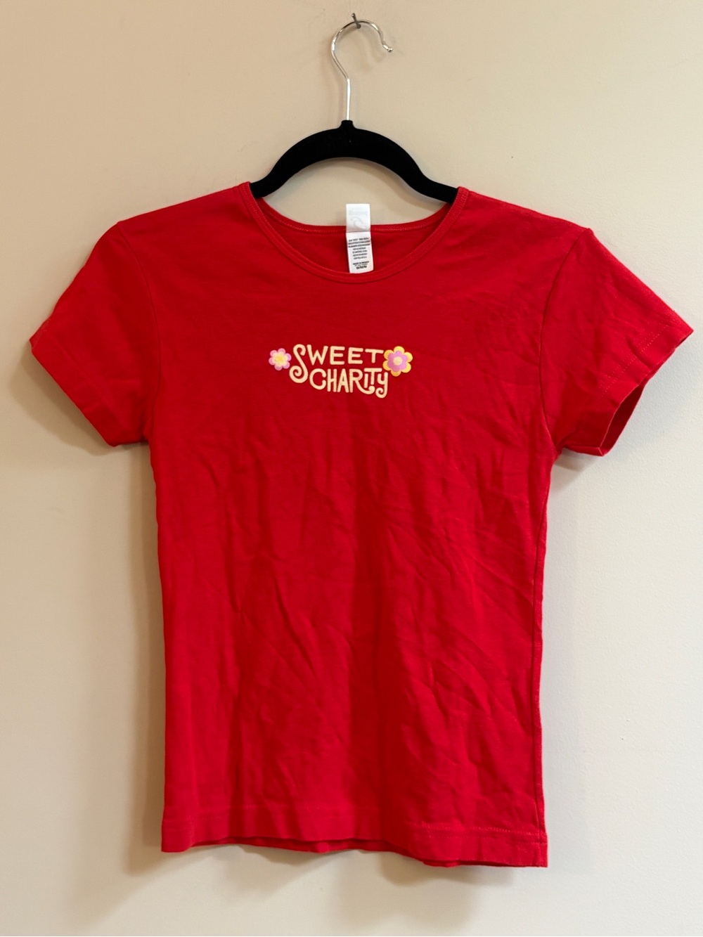 Gaziani by Alstyle Y2K Red Sweet Charity Short Sleeve Cotton T-Shirt Top Tee
